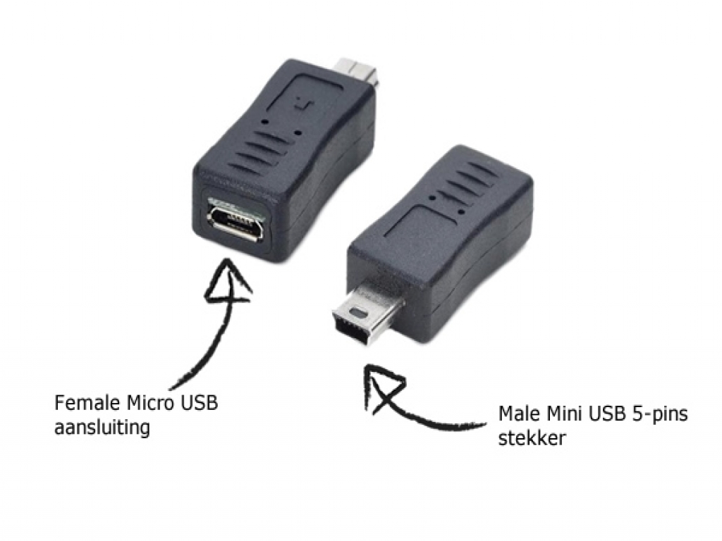 virtueel Waarschijnlijk Manoeuvreren USB Verloopstekker | Female Micro USB naar Male Mini USB