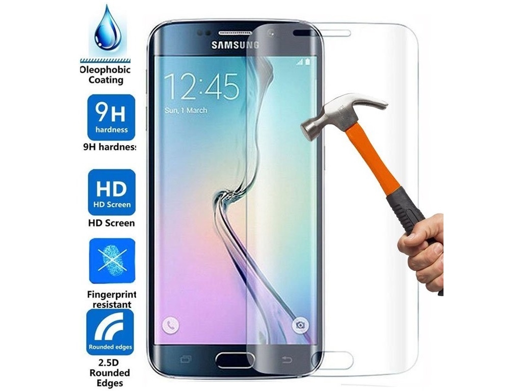 backup wapen hoofdstad Curved Tempered Glass Screen Protector Samsung Galaxy S6 Edge