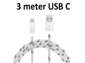 Stoffen USB C laadkabel van 3 meter