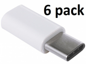 6st. USB Verloopstekker van female micro USB naar male USB-C