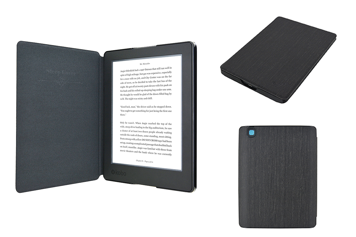 Kobo Aura H2O Edition 2 (2017) e-Reader Shell Case | sleepcover | Black wood