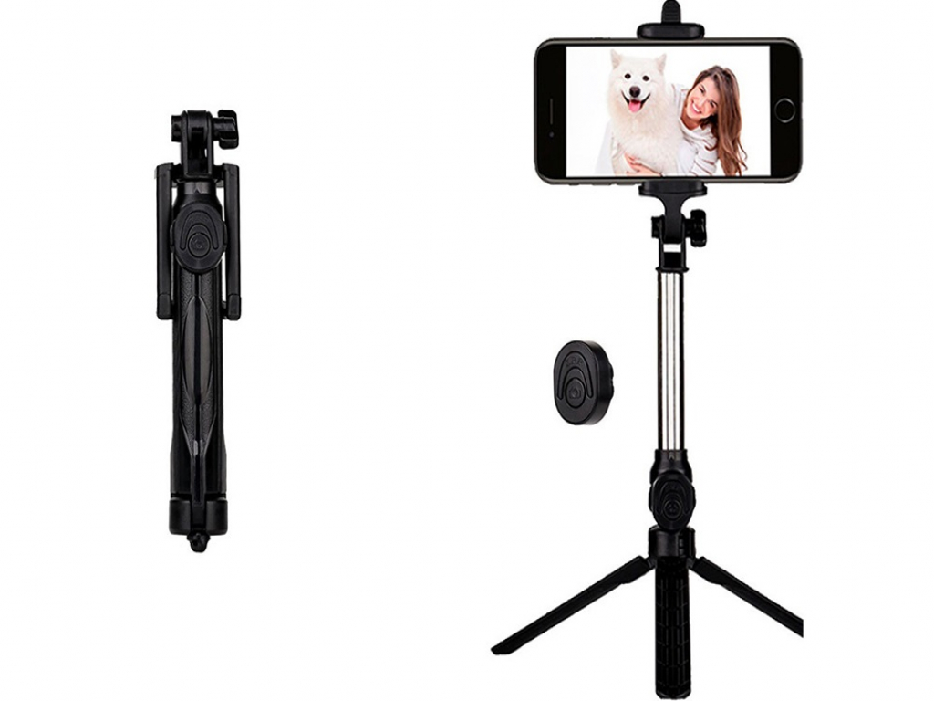 vaas Plateau Sandalen Selfie tripod stick met Bluetooth afstandsbediening