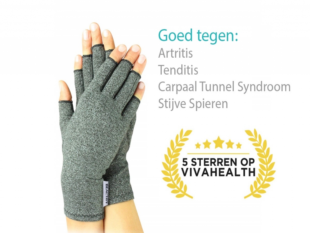 Artritis handschoenen Anti-Slip, artrose reuma compressie handschoen zonder toppen, ook voor tendinitis en carpaal tunnel syndroom, maat S/M/L/XL
