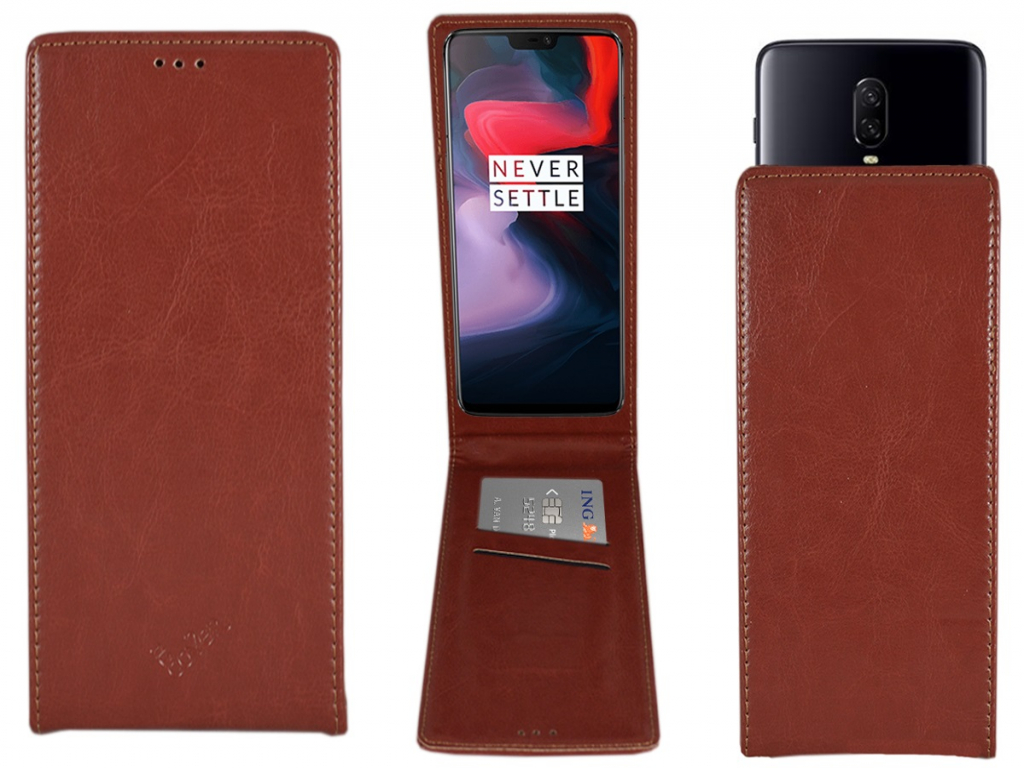 Smart Magnet luxe Flip case universeel 4.3 - 4.8  inch bruin