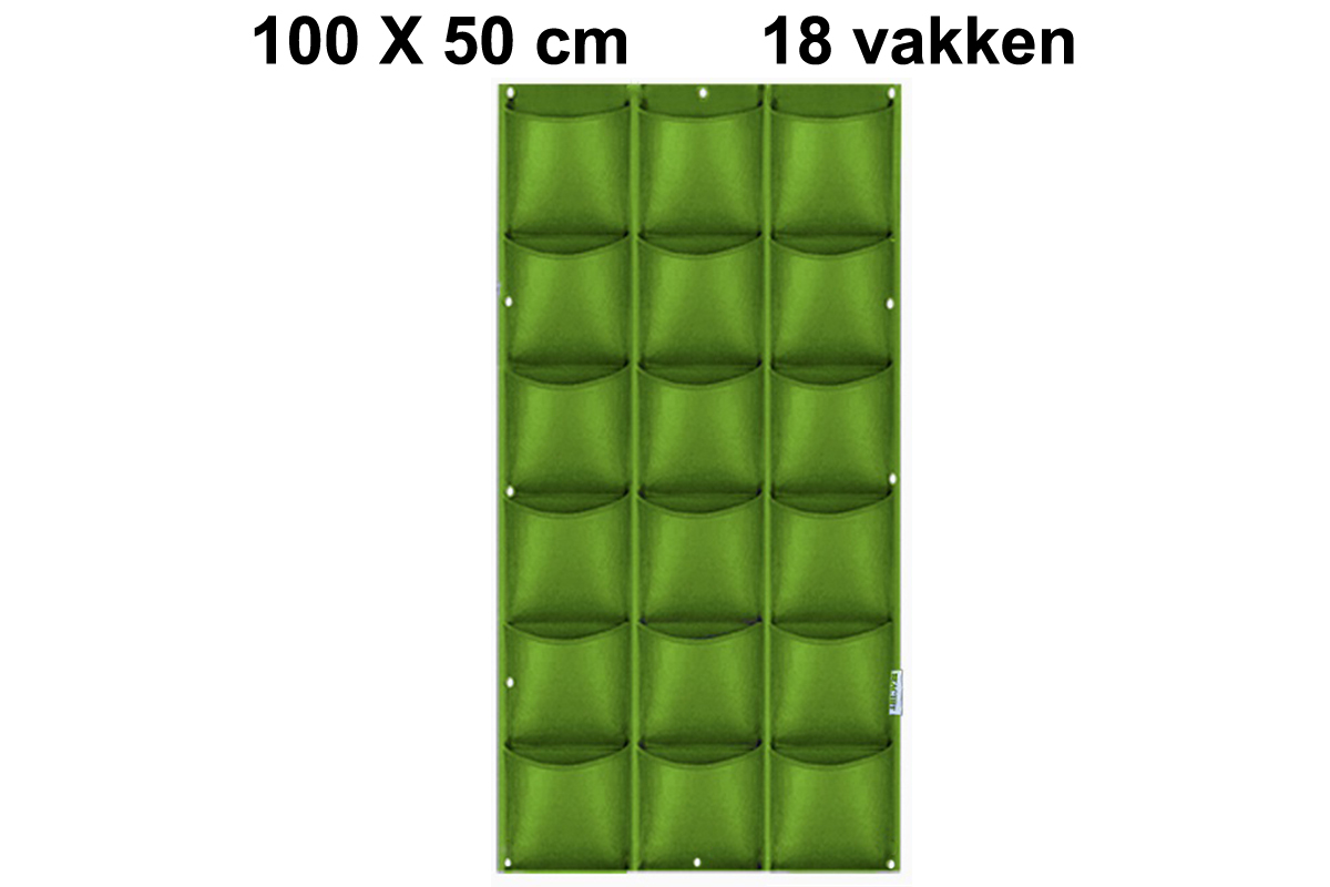 Verticale Tuin met 18 Vakken, 100 x 50 (cm), Groen