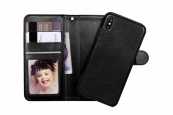 Luxe iPhone XR Wallet Case + uitneembare houder, business style OP=OP