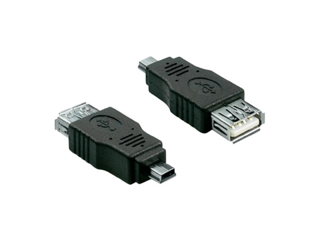 USB Verloopstekker | Female USB A 2.0 naar Male Mini USB 5 pins